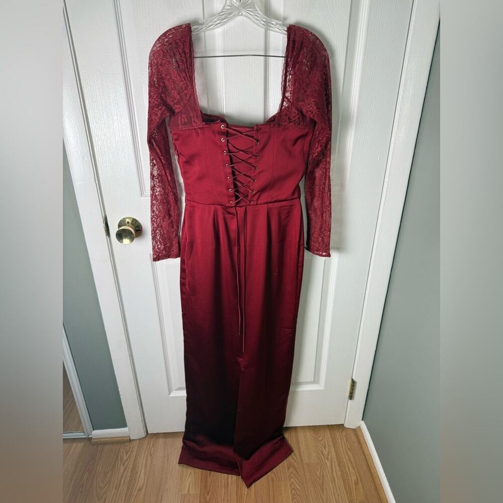 House of CB PERDI Berry Satin Maxi Dress With Corset M PLUS CUP - Picture 11 of 16